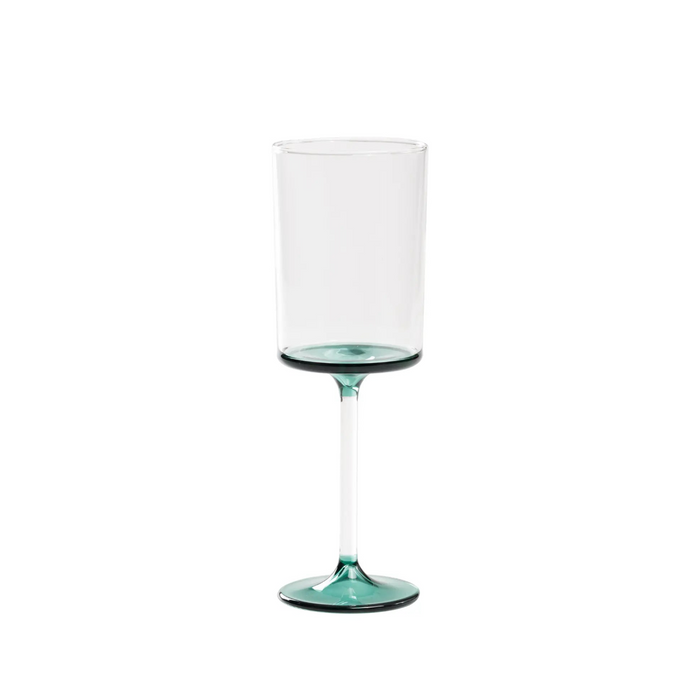 Discobolo White Wine Goblet Clear/Lake Green Ø.70x210mm. CL.31 - Set of 4