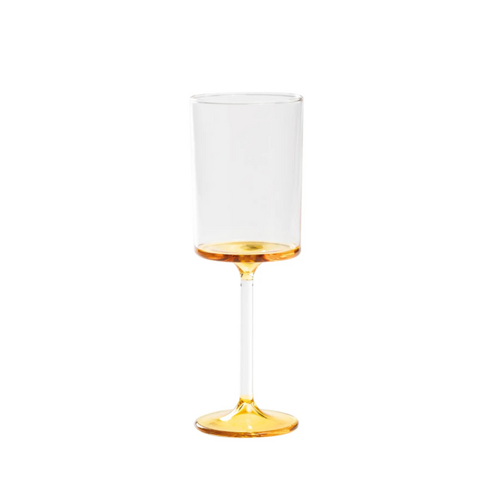 Discobolo White Wine Goblet Clear/Golden Yellow Ø.70x210mm. CL.31 - Set of 4