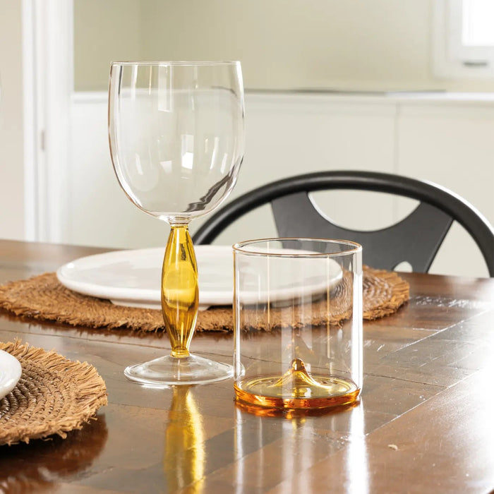 Discobolo Tumbler Clear/Golden Yellow Ø.80x90mm. CL.34,5 - Set of 4