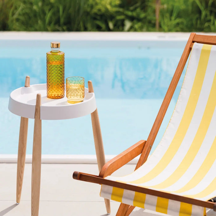 Isolano Bottle Borosilicate Glass Golden Yellow Ø.83x256mm. CL.96,5 - TAPPO ARGENTO/ORO