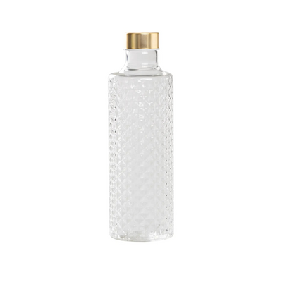 Isolano Bottle Borosilicate Glass Clear Ø.83x256mm. CL.96,5 - TAPPO ARGENTO/ORO