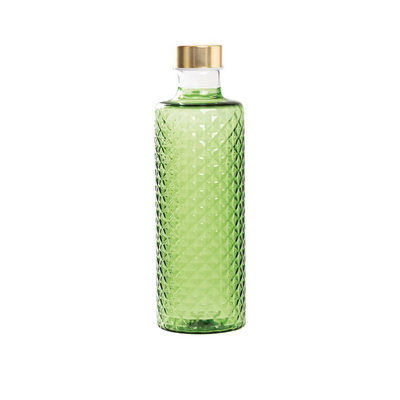 Isolano Bottle Borosilicate Glass Apple Green Ø.83x256mm. CL.96,5 - TAPPO ARGENTO/ORO