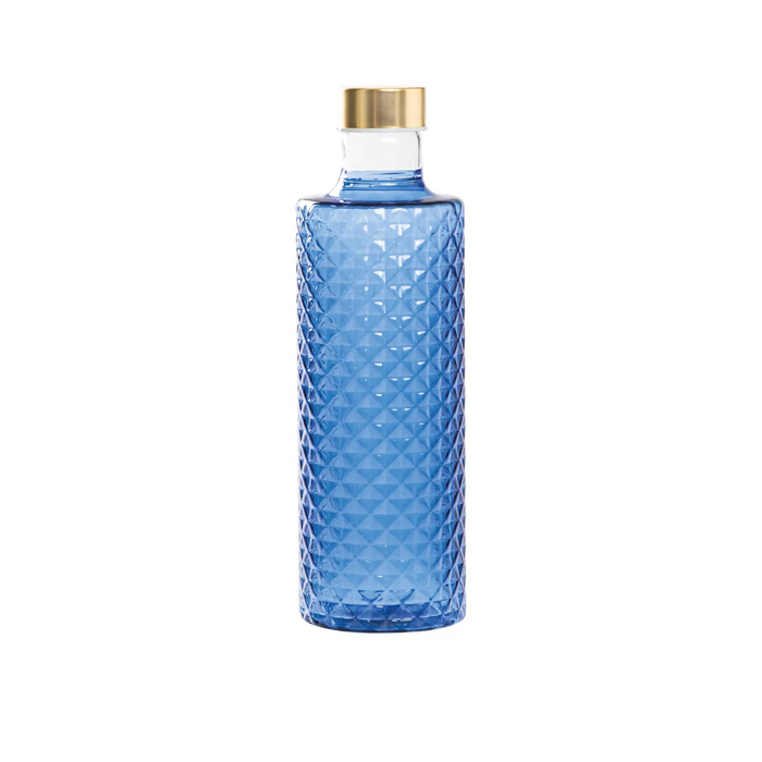 Isolano Bottle Borosilicate Glass Light Blue Ø.83x256mm. CL.96,5 - TAPPO ARGENTO/ORO
