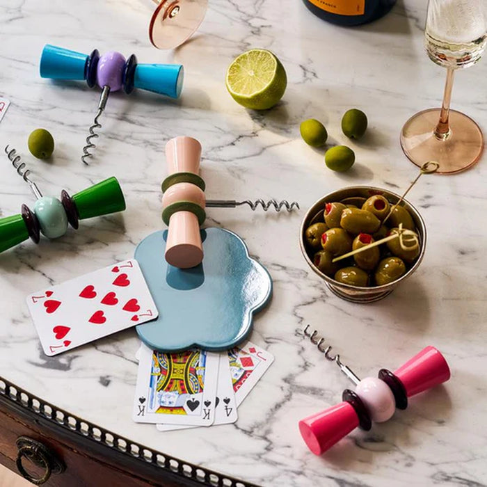 Bow Tie Corkscrew - Pink & Green