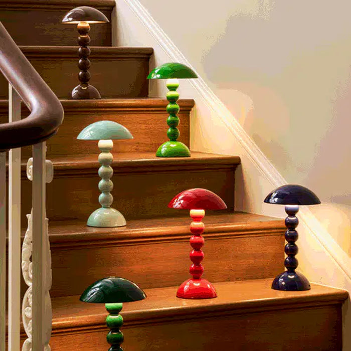 Chocolate Lacquer Rechargeable Bobbin Led Lamp