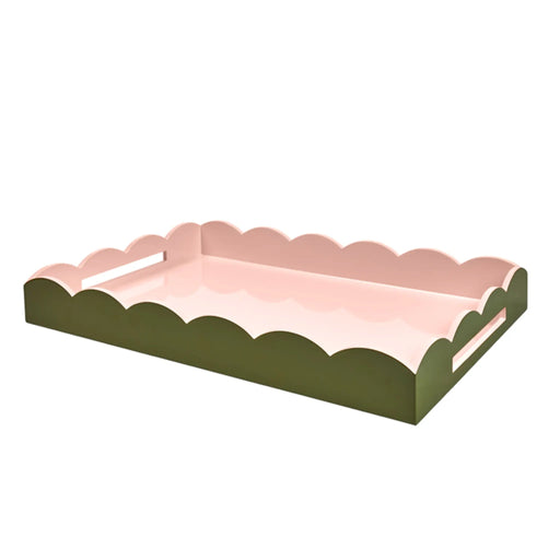 Large Lacquered Scallop Ottoman Two-Tone Tray The B Project
