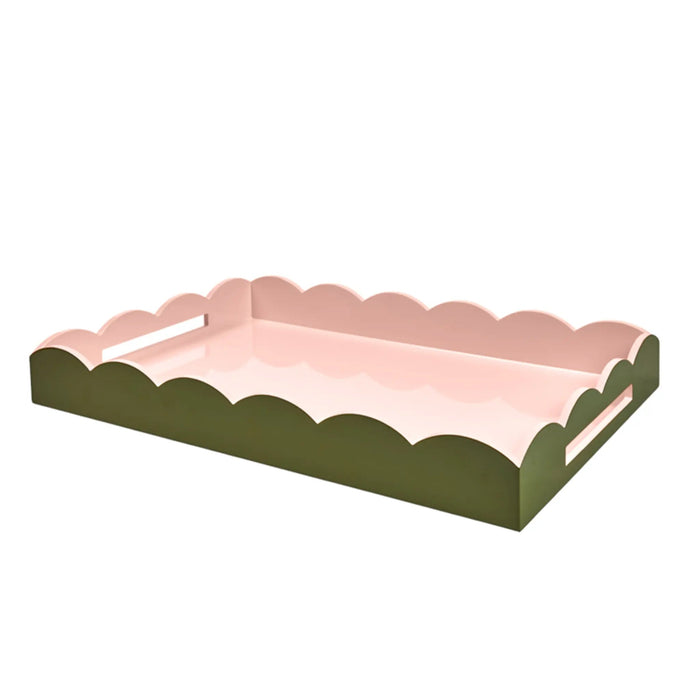 Large Lacquered Scallop Ottoman Two-Tone Tray The B Project