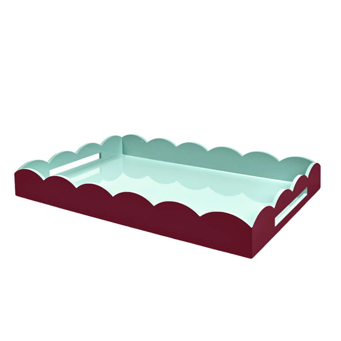 Large Lacquered Scallop Ottoman Two-Tone Tray The B Project