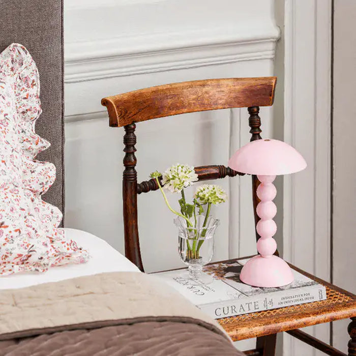 Pale Pink Lacquer Rechargeable Bobbin Led Lamp