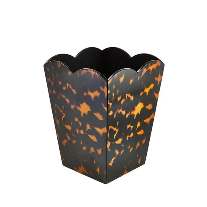 Scalloped Lacquer Bin _ Tortoiseshell