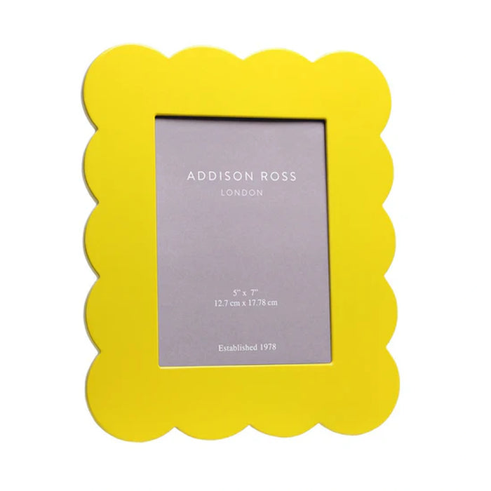Yellow Scalloped Lacquer Photo Frame