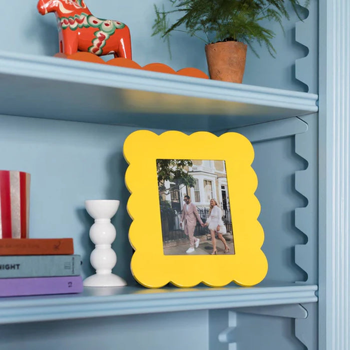 Yellow Scalloped Lacquer Photo Frame