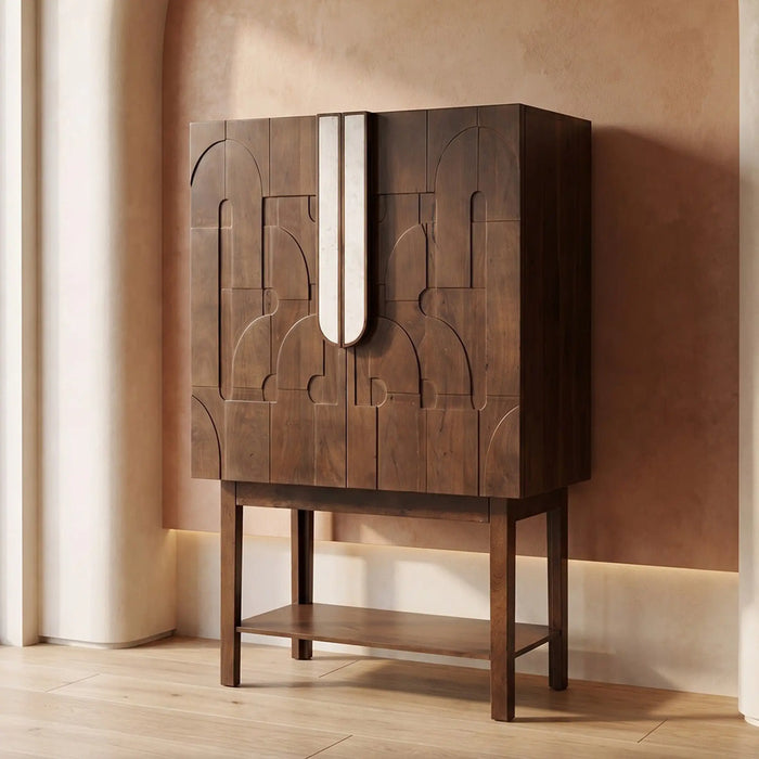 Albon Bar Curio Walnut