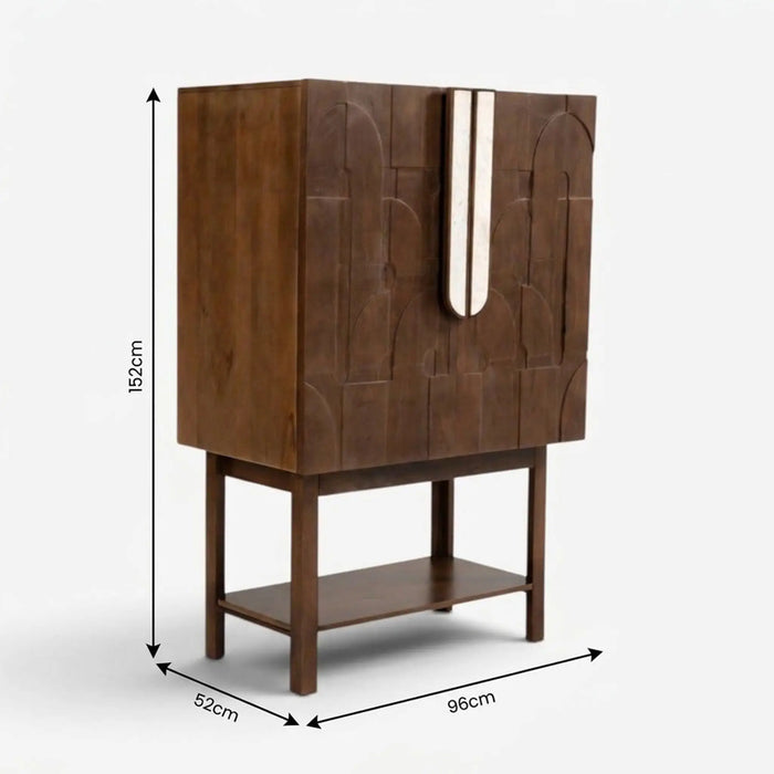 Albon Bar Curio Walnut