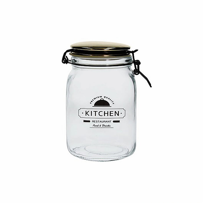 Tognana Airtight Lid Glass Jar Dolce Casa Gold Jam Jar Collection (M / L) W14 x H21 cm