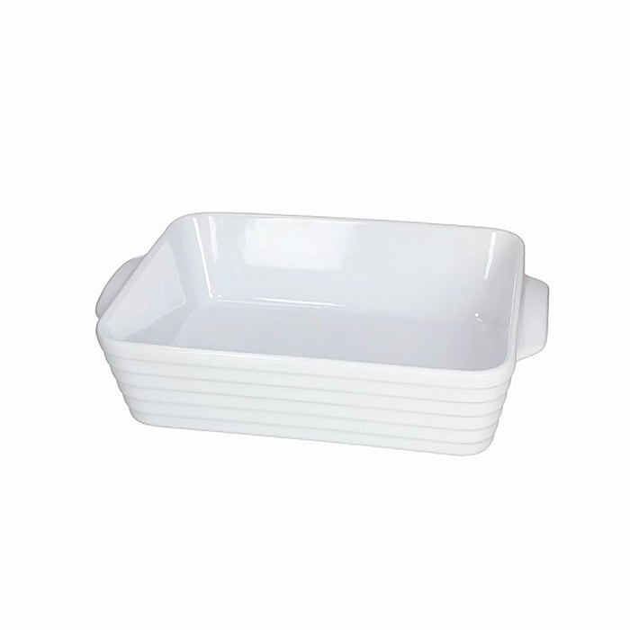 Tognana Ceramic Rectangular Baking Dish - Baking Pan S/M/L- Cook Rings - White W33 x D23 x H7 cm