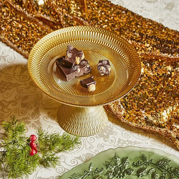 Tognana Glass Cake And Serving Stand Cm 21/28Cm Gold W21 x H9 cm