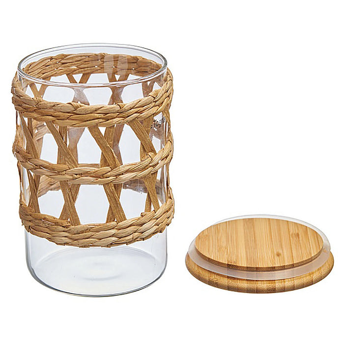 Tognana Glass Food Jar with Wooden Airtight Lid Clear Kitchen Storage Organizer, Durable & Stylish (10_16 cm) W10 x H16 cm