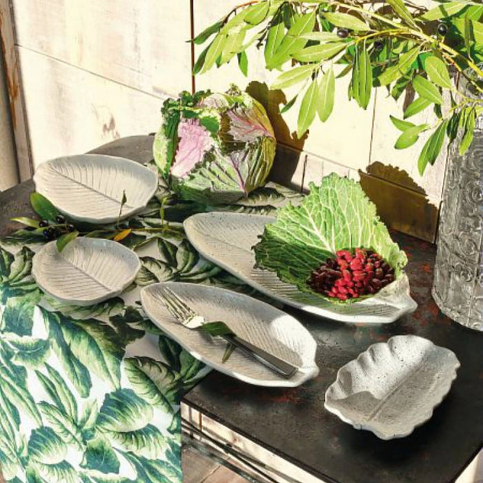 Tognana Leaf Shaped Plate Relief Zelda - White W27 x D13 x H3 cm