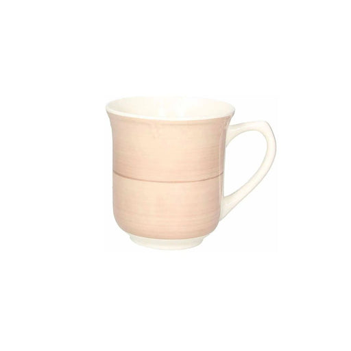 Beige ceramic mug on a white background