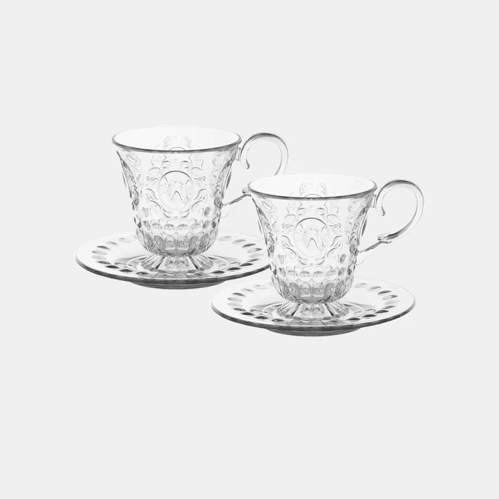 Set 2 Coffee Cup & Saucer - Baroque & Rock