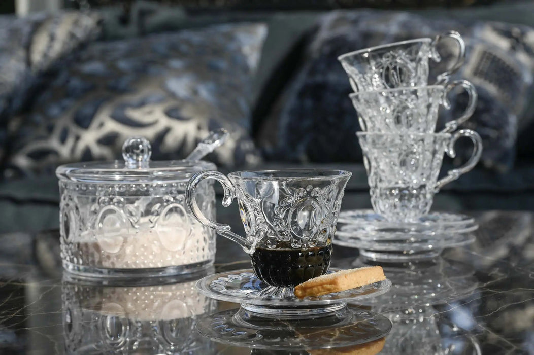 Set 2 Coffee Cup & Saucer - Baroque & Rock