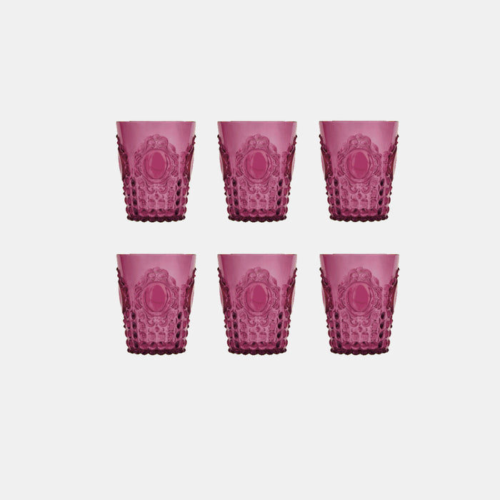 Set 6 Acrylic Water Glasses - Baroque & Rock
