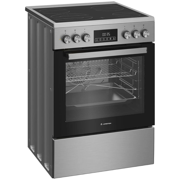 Ariston 60cm Electric Cooker | Built-In Electric Grill | Touch Control | 6 Functions | Steam Cleaning | ARR6EV520205XME