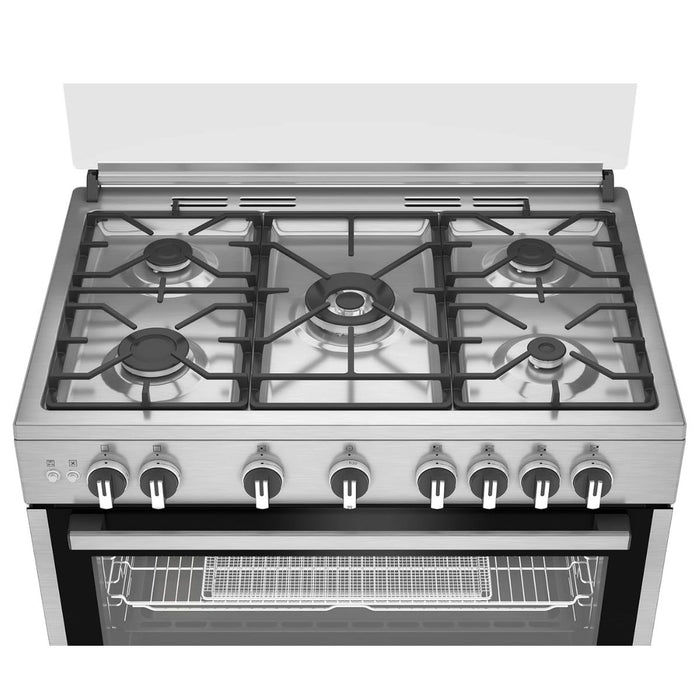 Ariston 90CM Gas Cooker | 5 Burners | Built-in Air Fryer | Self-Cleaning | Auto Ignition | Cast Iron Support | ARR9GGF23129XME