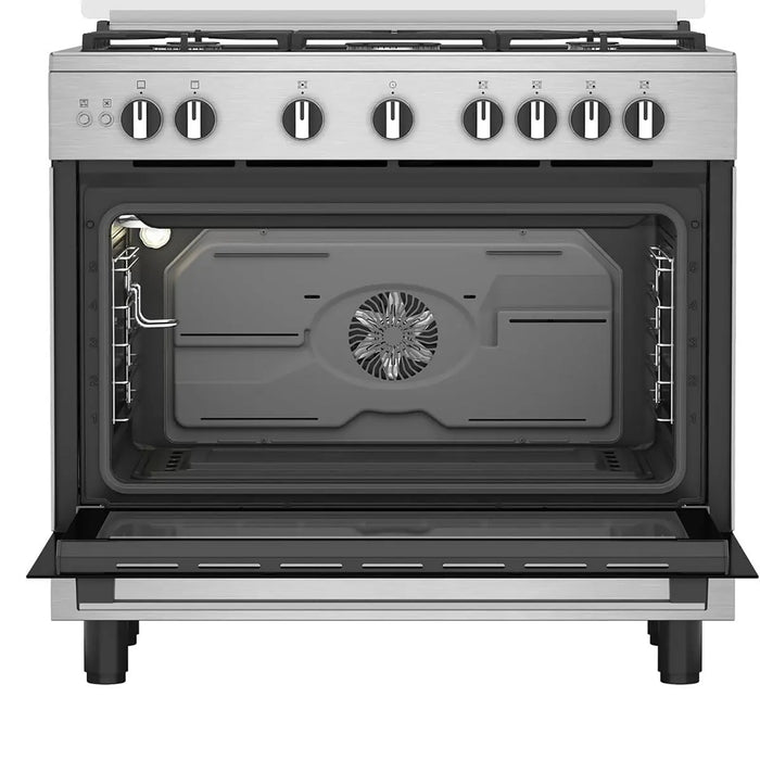 Ariston 90CM Gas Cooker | 5 Burners | Fan-Assisted Oven | Self-Cleaning | Auto Ignition | Safety Valve | Cast Iron Support | ARR9GGF22125XME EROS