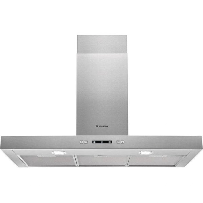 Ariston Built In 90cm Chimney Hood | Telescopic | Wall mounted | Washable Filter | 3 Speed Settings | Stainless Steel Material | Mechanical Control | Self Supporting Metallic Inox | AHBS9.3FLLX EROS