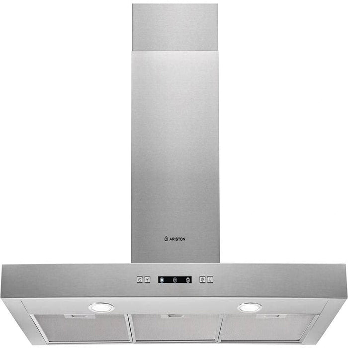 Ariston Built In 90cm Chimney Hood | Telescopic | Wall mounted | Washable Filter | 3 Speed Settings | Stainless Steel Material | Mechanical Control | Self Supporting Metallic Inox | AHBS9.3FLLX EROS
