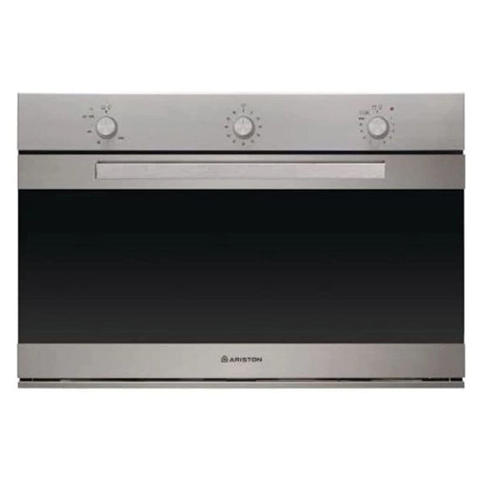 Ariston Built In 90cm Full Gas Oven | Mechanical Controls | Conventional Functions | Safety | Glass Ventilated Door With Interior Light | Integrated Cleaning System | Made Turkey | Inox GGSM53IXA30