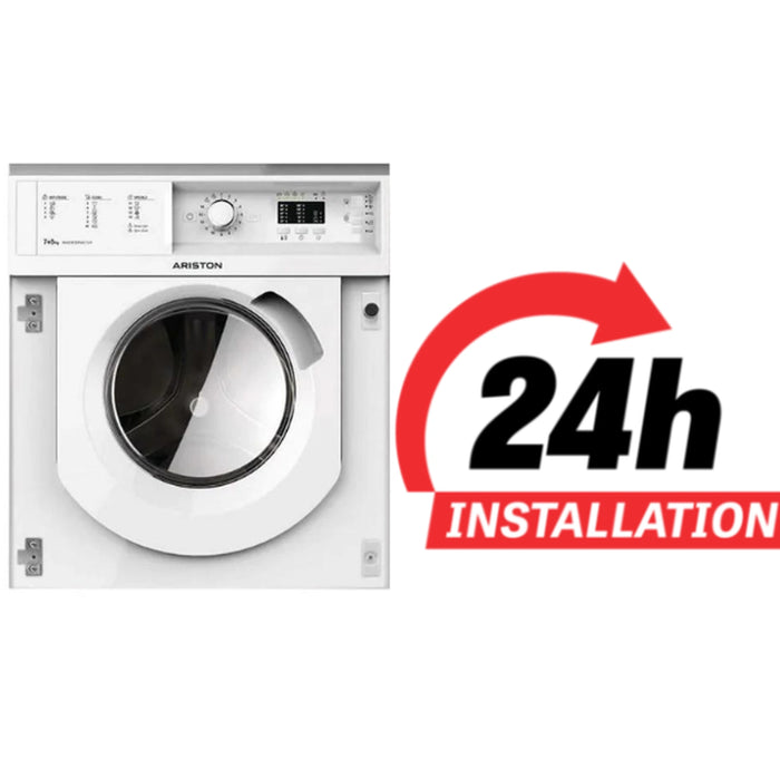Ariston Front Load Washing Machine | 7Kg Washer 5Kg Dryer | 1200 Rpm | Made In Poland | BIWDHL75128MEA | White Color