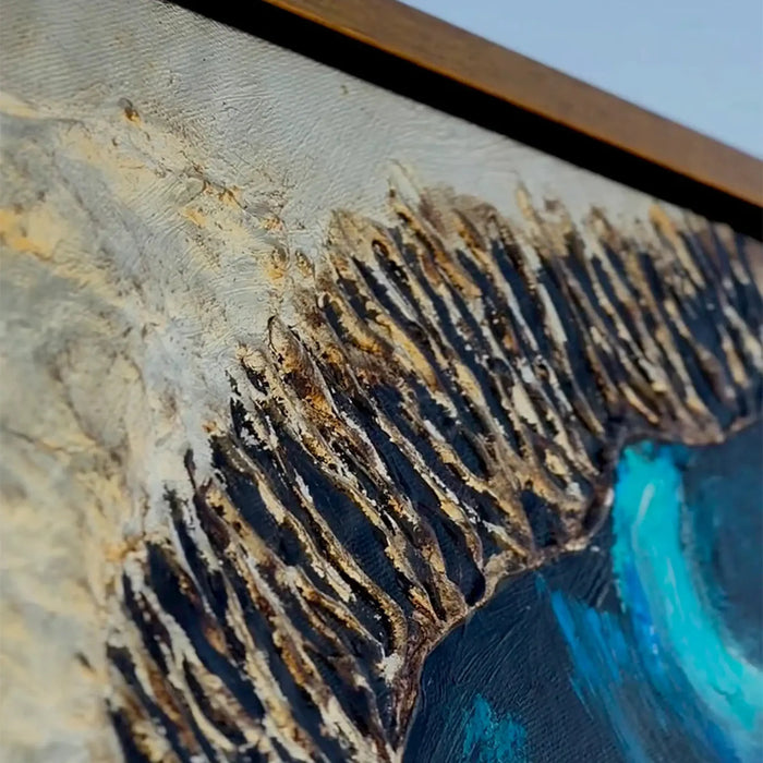 Golden Cave – Handmade LuGreen Gold | Handmade Paintingury Abstract Canvas Paintings Dubai