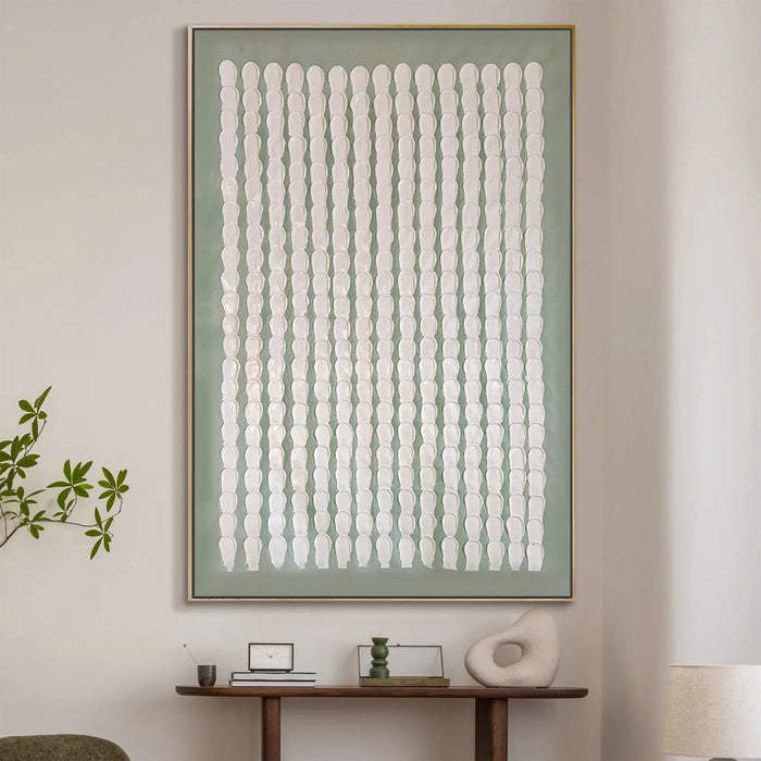 Quiet Alignment | 3D TeGreen Gold | Handmade Paintingtured | Handmade Painting