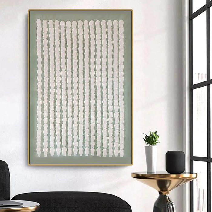 Quiet Alignment | 3D TeGreen Gold | Handmade Paintingtured | Handmade Painting