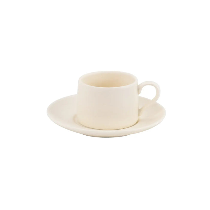 LEVANTE Coffee Cup Ø.65x45mm.  8 CL. Saucer  Ø.125mm. Ivory - Set of 2