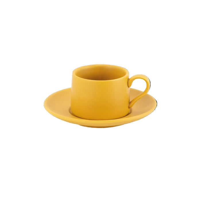 LEVANTE Coffee Cup Ø.65x45mm.  8 CL. Saucer  Ø.125mm. Ochre - Set of 2
