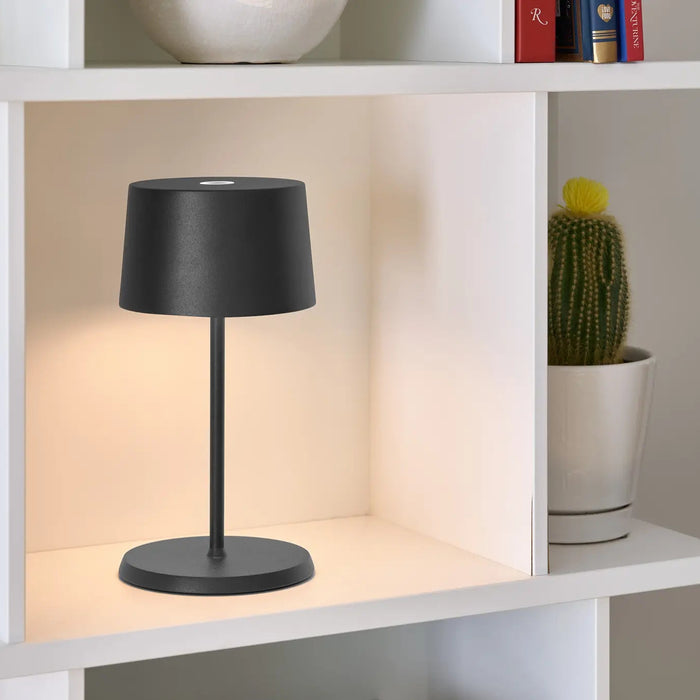 Olivia Pro Mini Table Lamp Ø.110X220Mm. Matt Dark Grey 2,2W Led 130-150Lm. No Plug