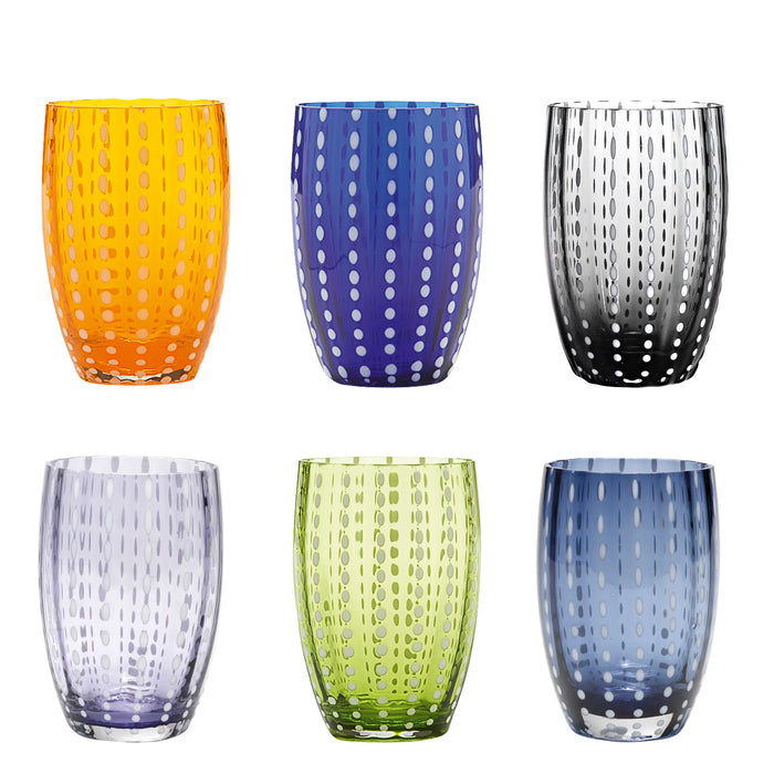 Perle Glass Tumbler Assorted Color (6)