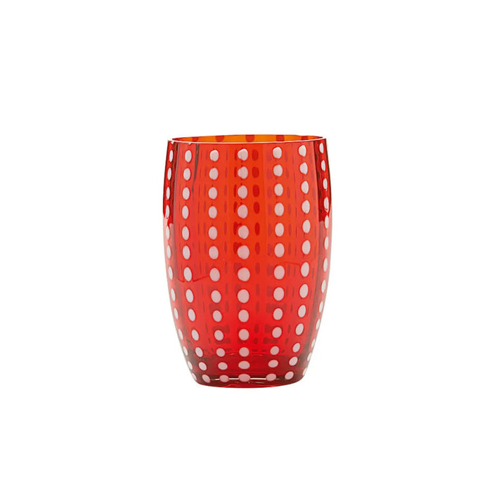 Perle Glass Tumbler Red Ø.71x109mm. CL.32 - Set of 2