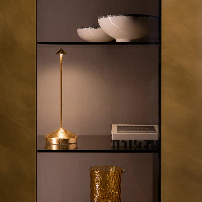 Pina Pro Table Lamp Ø.105X290Mm. Golden Leaf 2,2W Led 173Lm. No Plug