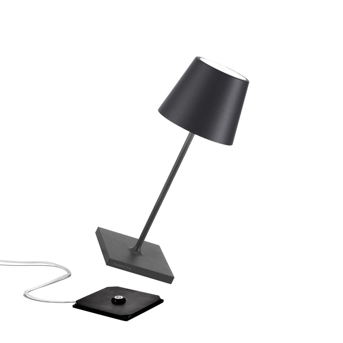Poldina Mini Pro Table Lamp Ø.111X300Mm. Matt Dark Gray 2,2W Led 185/203Lm. No Plug