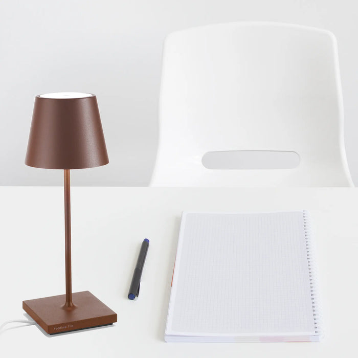 Poldina Mini Pro Table Lamp Ø.111X300Mm. Matt Rust 2,2W Led 185/203Lm. No Plug