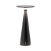 Black outdoor lamp with a round top on a green background