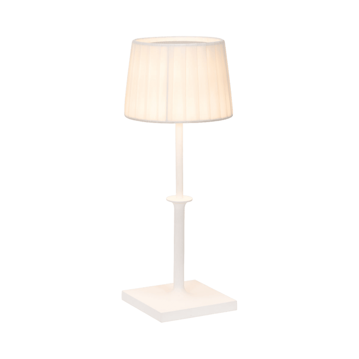 Poldina Classic Table Lamp Matt White + Ivory Lampshade