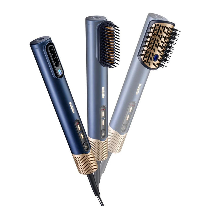 BaByliss Air Wand Hair Dryer Straightener and Styler | All-in-One | Blue | BABAS6550SDE