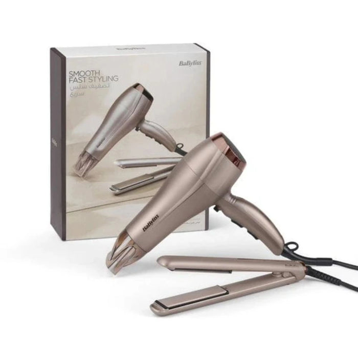 BaByliss Dryer + BaByliss Straightener | Frizz-Free Styling | Beige | BAB5514PSDE