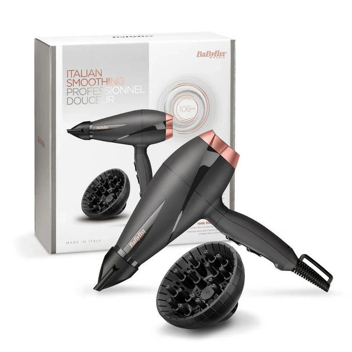 BaByliss Hair Dryer | Salon-grade Motor | 6mm Ultra-slim Concentrator Nozzle with Lockable Cold Shot | Black | BAB6709DSDE